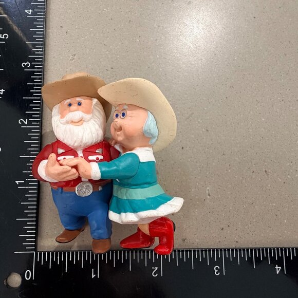 Dancing Cowboy & Cowgirl Figurine Collectible  Western Country Couple 4" Tall St - Picture 5 of 5